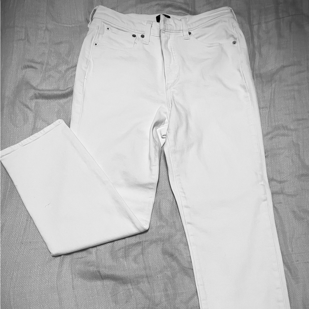 J. Crew Essential Straight White Jeans